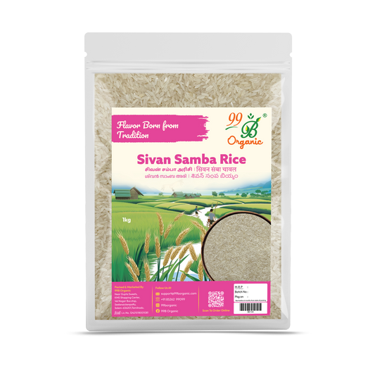 Sivan Samba rice 1kg – traditional heirloom South Indian rice 99B Organic