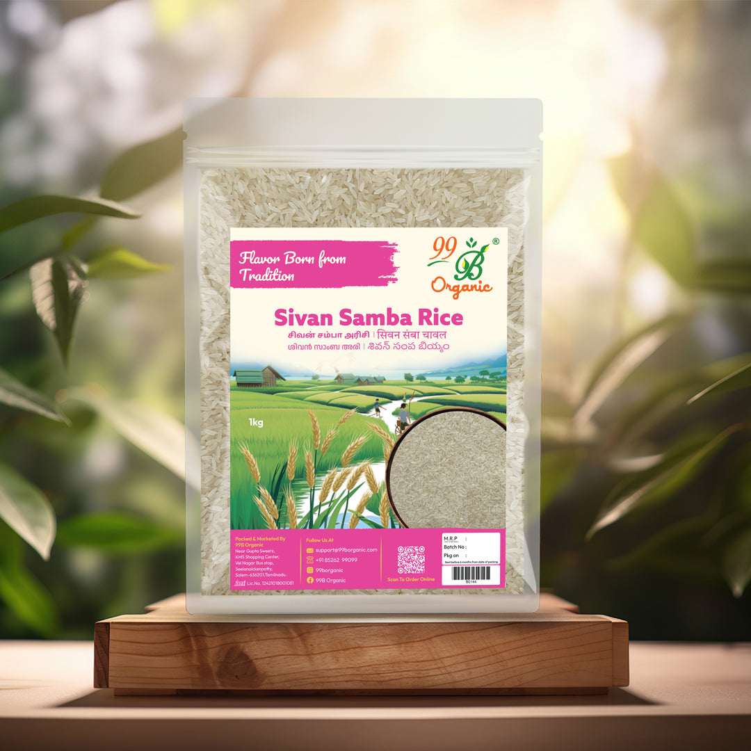 Sivan Samba rice 1kg – traditional heirloom South Indian rice 99B Organic