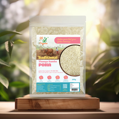 Organic thanga samba poha heritage rice flakes 200g healthy breakfast by 99B Organic