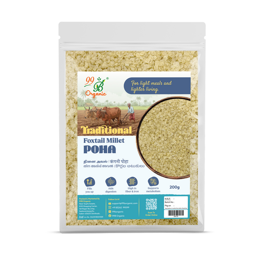 Organic thinai aval foxtail millet poha 200g healthy millet breakfast by 99B Organic