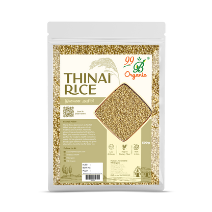 Organic thinai raw foxtail millet 500g iron rich high fiber millet by 99B Organic