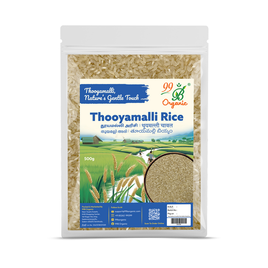 Thooyamalli rice 500g – organic traditional South Indian white rice by 99B Organic