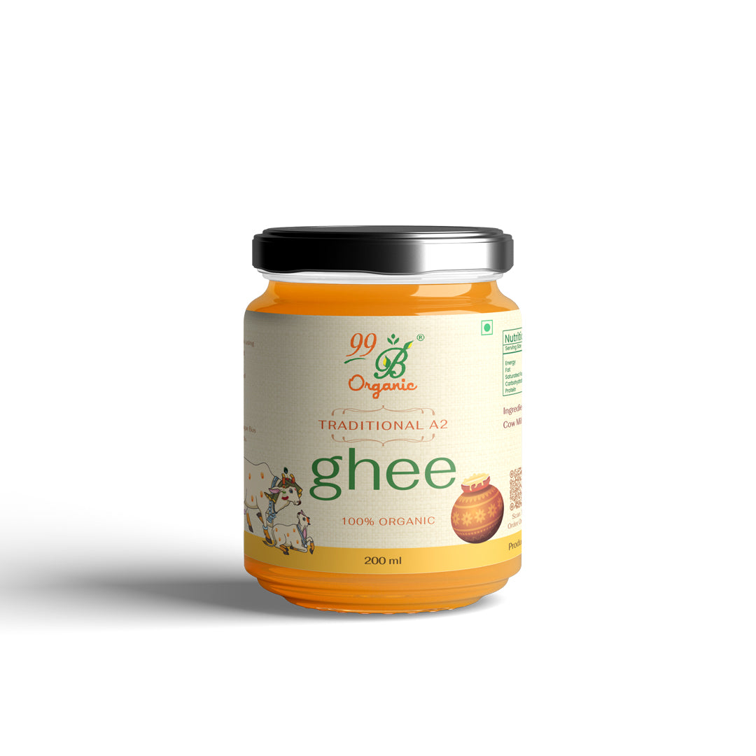 Organic A2 naattu maadu ghee desi cow bilona ghee 200ml pure traditional ghee by 99B Organic
