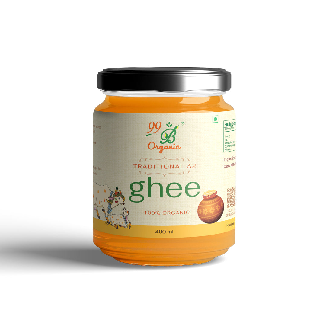 Organic A2 desi cow ghee 400ml traditional bilona ghee healthy cooking by 99B Organic