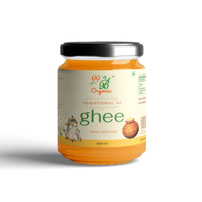 Organic A2 desi cow ghee 400ml traditional bilona ghee healthy cooking by 99B Organic