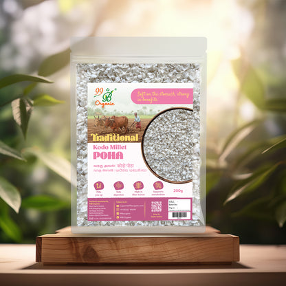 Organic varagu aval kodo millet poha 200g high fiber millet flakes by 99B Organic
