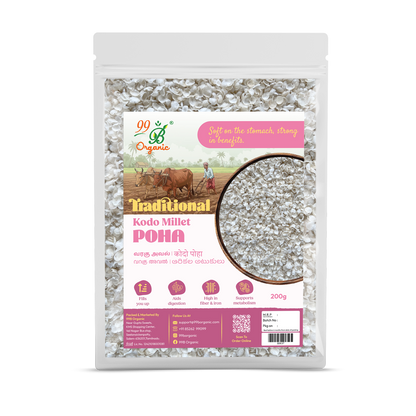 Organic varagu aval kodo millet poha 200g high fiber millet flakes by 99B Organic