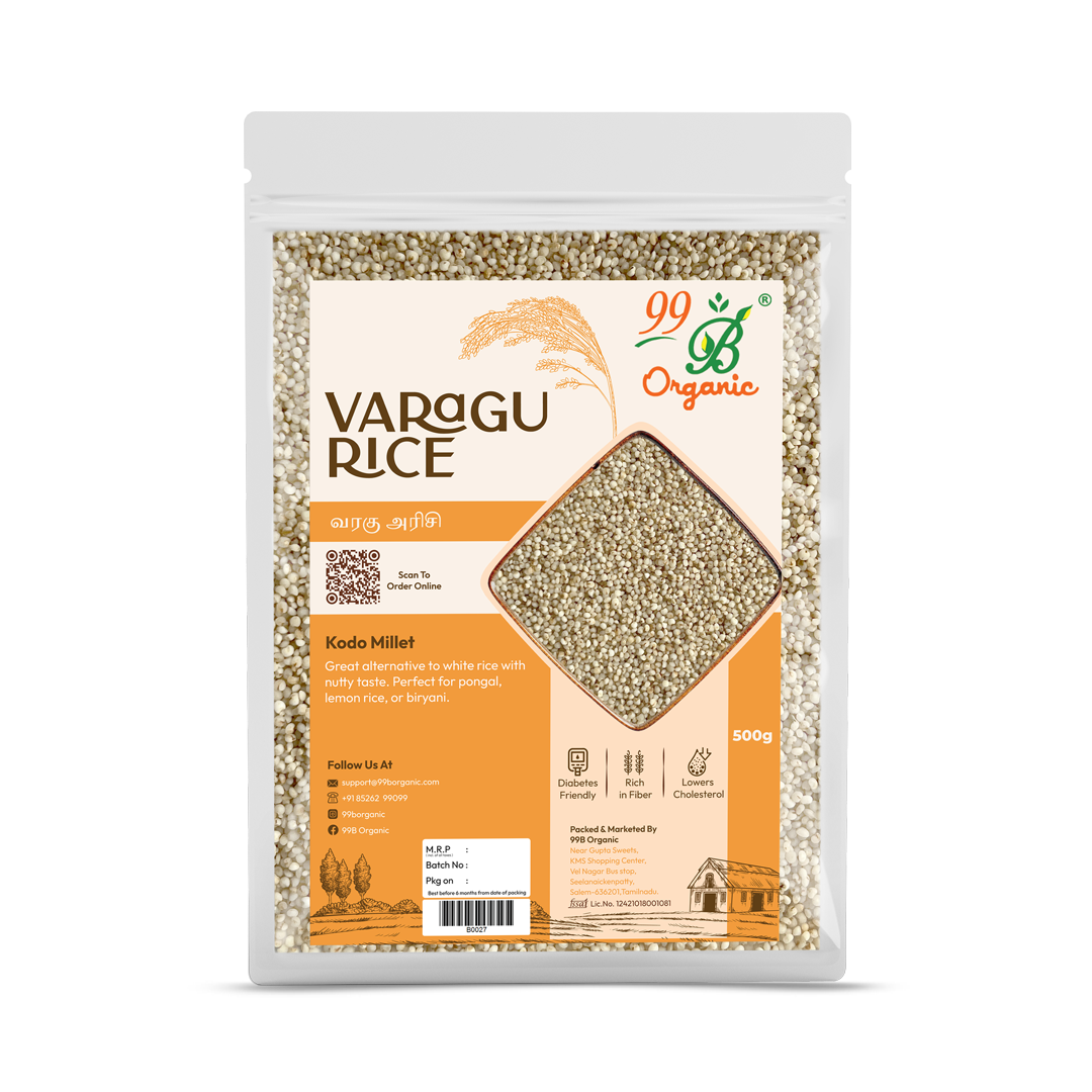 Organic varagu raw kodo millet 500g unpolished healthy rice alternative millet by 99B Organic