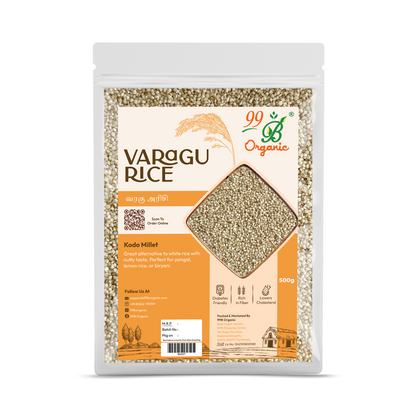 Organic varagu raw kodo millet 500g unpolished healthy rice alternative millet by 99B Organic