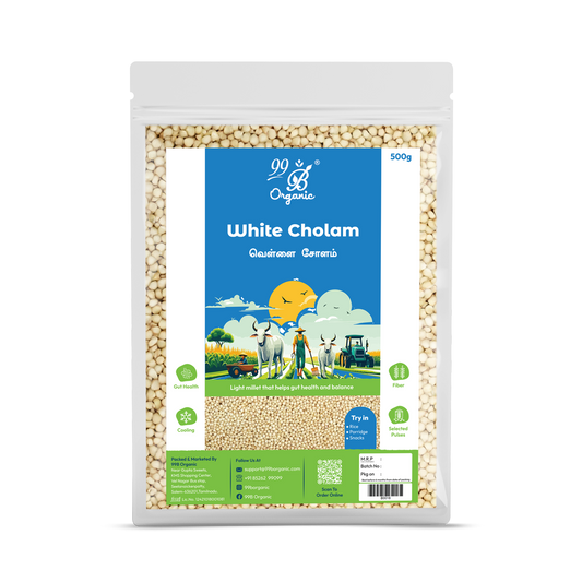 Organic white cholam sorghum grain 500g healthy millet grain by 99B Organic
