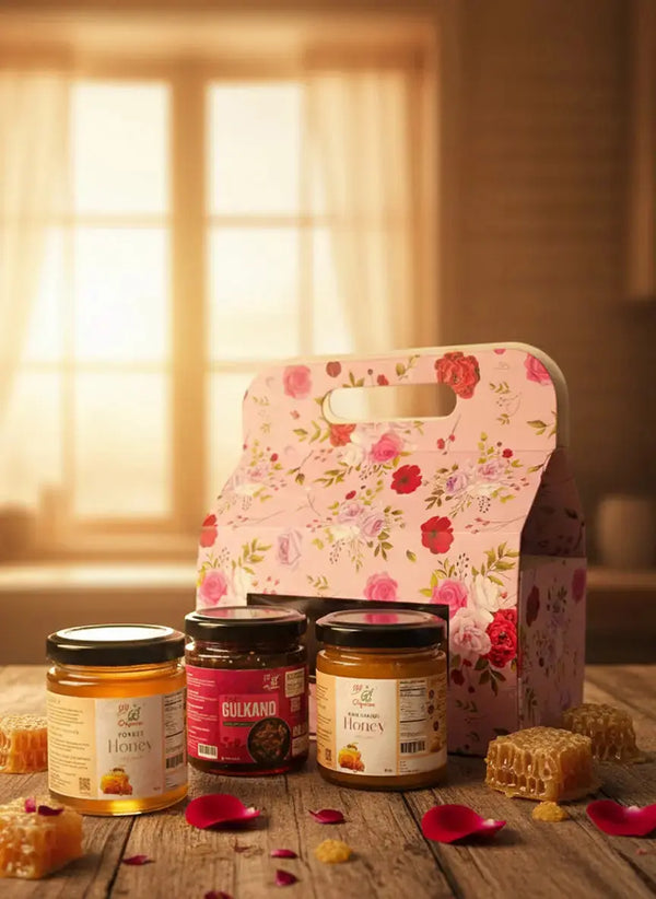 Honey Glow Set - Premium Organic Honey & Gulkand Gift Set (99B-01)